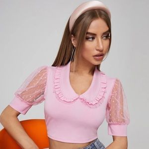 SHEIN Peter Pan collar crop top